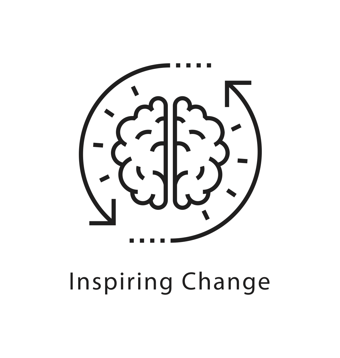 Inspiring change black white brain