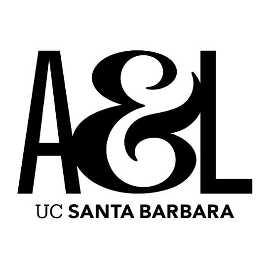 A and L UC santa barbara black and white font